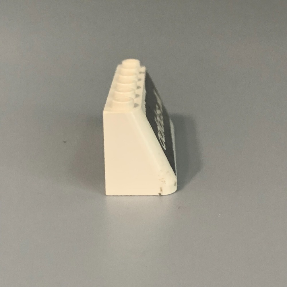 Adidas Logo Branded Building Block 2x4 Sloped Brick White Black Graphic Piece - Picture 2 of 2